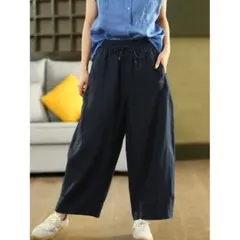 新品 3色展開 カジュアルパンツ 九分丈 シンプル 着痩せ 大きいサイズ