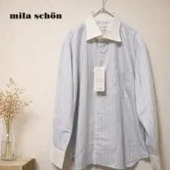 mila schön ストライプ 長袖ワイシャツ 48 大きめ ミラショーン
