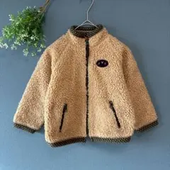 ダブルビー〔100〕◎デイリー◎裏地ドット柄◎キッズもこもこボアジャケット