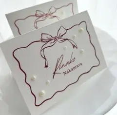 【norle.only】リボン パール 韓国風 席札 NR01