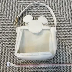 ミッキーマウス ポーチ ホワイト　ディズニー　ダイソー　ミニポーチ　白