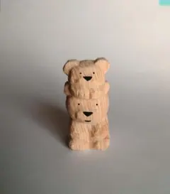 木彫りの熊「クマの親子」