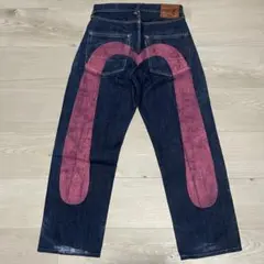 EVISU Lot 2001 デニムパンツ ピンクペイント - メルカリ