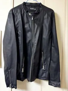 ブラックレザージャケット　シングル