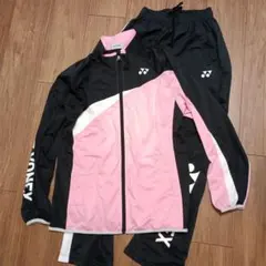 美品YONEX ウォームアップウェア S ピンク/ブラック　上下セット