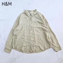 美品　エイチアンドエム　リネンブレンドシャツ(L)麻混　シンプル　オーバーサイズのサムネイル