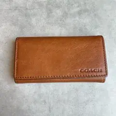 未使用✨OLD COACH Logo leather key case