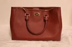 マイケルコース バーガンディ ジッパー付きトートバッグ