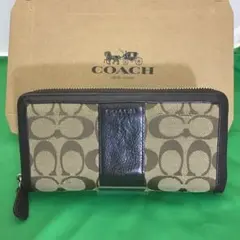 ❣️COACH❣️シグネチャー ラウンドファスナー 長財布 ブラウンF51770のサムネイル
