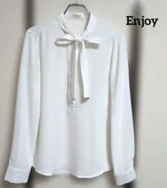 Enjoy ボウタイ シャツ ブラウス 上品 ホワイトのサムネイル