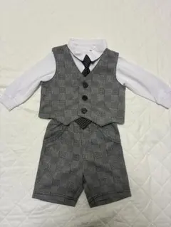 【匿名配送】セレモニースーツ チェック柄 80