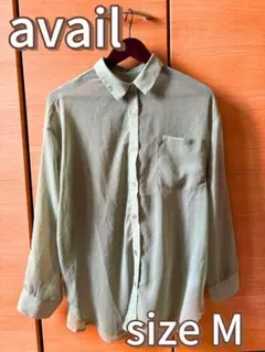 【avail】　シアーシャツ　長袖シャツ　Mサイズのサムネイル