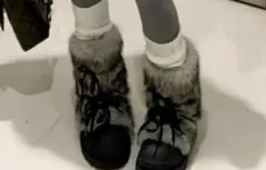 ファーブーツ グレー