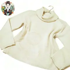 まんだら編み ニット ウール100% ハイネック アジアン レトロモダン