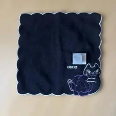 ANNA SUI 黒猫バラ刺繍タオルハンカチ