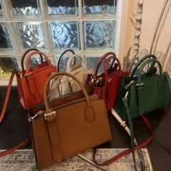 レザー風ハンドバッグ 5個セット同型色違い　zozo