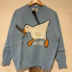 AELFRIC EDEN アヒル 長袖ニットセーター ライトブルー