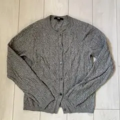 UNIQLO ケーブルクルーネックカーディガン グレー