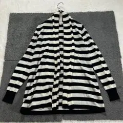 ✨【ロペピクニック】38 ボーダー 白×黒 カーディガン はおり 前留なし