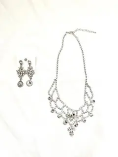 【美品】ブライダルアクセサリー ネックレス ピアス セット