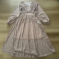 花柄ピンク　カシュクールワンピース　ロング　レイカズン　RayCassin 春