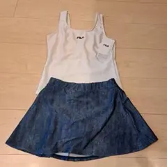 FILA スポーツ用水着セット ホワイト/デニム