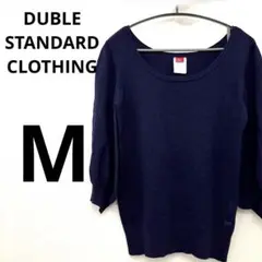 ダブルスタンダードクロージング　バルーンスリーブ　ニット　M ワンポイントロゴ