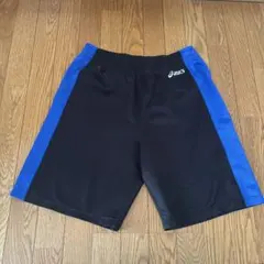 asics バスケットボールパンツ 黒/青