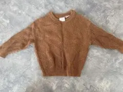 ZARA ブラウン ケーブル編み カーディガン 9-12ヶ月