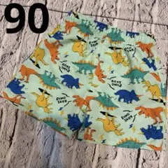 男の子　恐竜柄　ベビー水着　海水パンツ　スイムウェア　グリーン　90