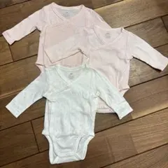 H&M 長袖ボディスーツ3枚セット 1-2M