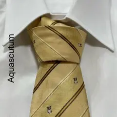 TG1188 Aquascutum 犬 アニマル ストライプ ネクタイ 日本製