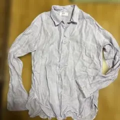 UNIQLO リネン 長袖シャツ 薄紫