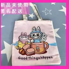 LABUBU ラブブ ファスナー付き トートバッグ ピンク エコバッグ