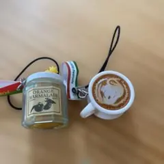 スヌーピーグルメツアーオレンジマーマレードジャーとコーヒーカップストラップ