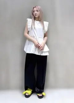 ADAM ET ROPÉ FEMME　プリーツコンビプルオーバー