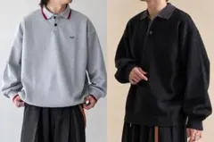 【epnok2点】 ドロコード付きポロシャツLルーズニットポロシャツM