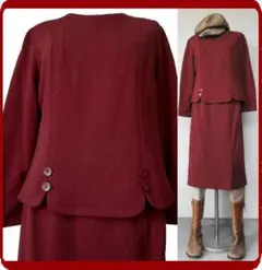 古着♪レトロ赤モダンモッズセットアップ70年代60年代日本製ヴィンテージシンプル