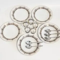 NARUMI 金彩 プレート&グラスセット ビルディング