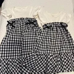 アプレレクール ギンガムチェック 半袖ワンピース 110 90