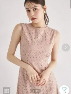 トッコクローゼット　ノースリーブロングワンピース M ピンクベージュ