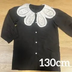 キッズ　レースカラーワンピース　韓国子供服　130cm ♡着画あり♡