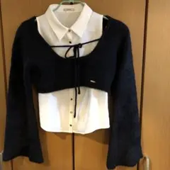 ᙏ*♡様 ブラック クロップドカーディガン フリーサイズ