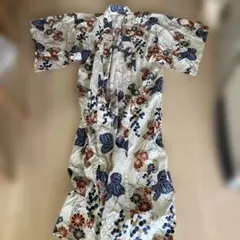 花柄浴衣 白地 赤青