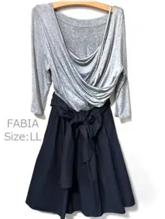 FABIAファビア カシュクールワンピース 七分袖 LLサイズ usedのサムネイル