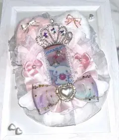 【B8】硬質ケース トレカケース レースデコ ねこ 天使　ピンク