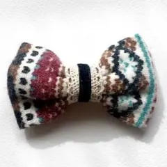 リボン ヘアピン 秋冬素材 ベロア レース ヘアアクセサリー