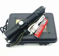 r02 USBケーブルとリチウム電池付き☆懐中電灯 USB充電式 防水 265のサムネイル