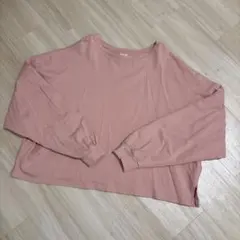 Ungrid ピンク クロップド長袖Tシャツ
