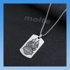 ドッグタグ アメカジ 黒 ネックレス バイカー メンズ シルバー ミリタリー